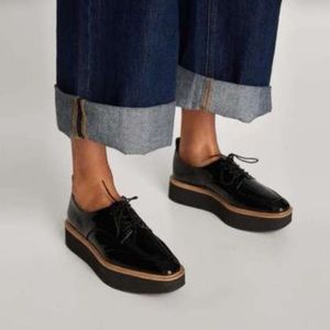 Black platform oxfords